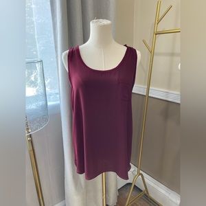 LOFT Maroon Sleeveless Blouse
